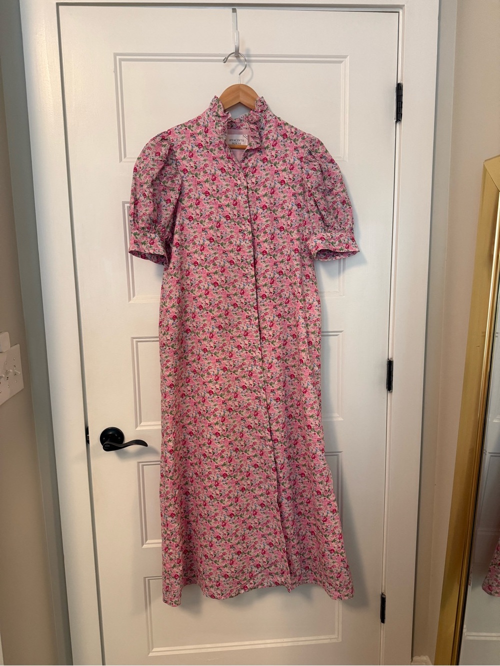 Tuckernuck Pink Floral Button-Front Midi Dress